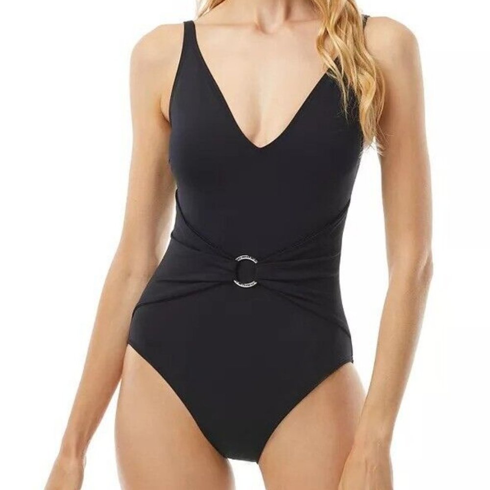 NWT! Michael Kors Black Sash Logo One Piece Swimsuit NEW! NWT! $122